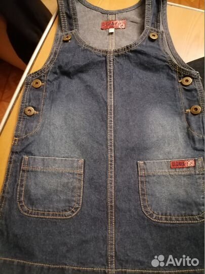 Джинсовый сарафан с курточкой р 28/110