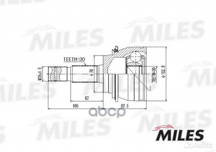 GA20449 miles шрус наружний GA20449 Miles