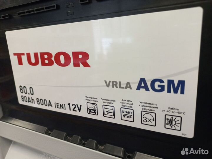 Аккумулятор AGM Tubor 80 ah 800 a