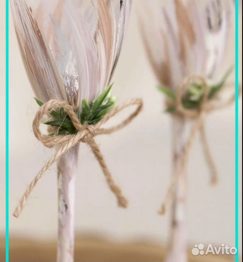 Свадебные бокалы ручной работы