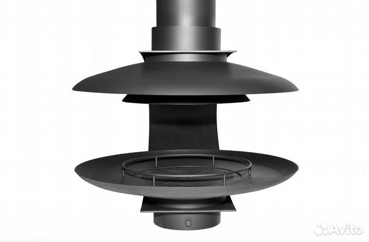 Современный подвесной камин на дровах в стиле Loft