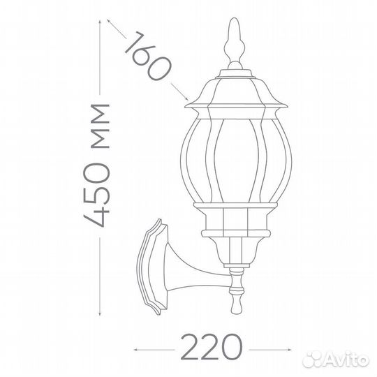 Светильник на стену вверх PL8101 E27 белый 11095