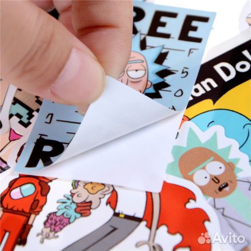 Стикеры для ноутбука с Риком и Морти и др