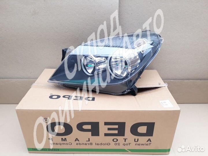 Фара левая Опель Астра Н черная Depo