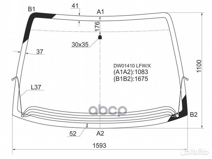 Стекло лобовое с обогревом щеток chrysler voyag