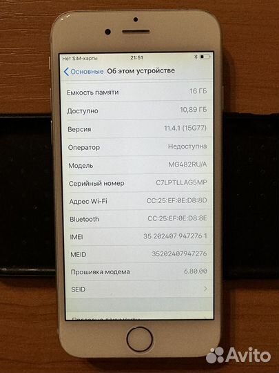iPhone 6, 16 ГБ