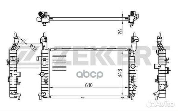 Радиатор охл. дв. Opel Meriva A 03- mk-1175 Zek