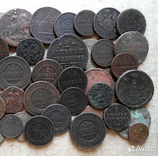Старинные медные монеты 50 штук (лот-37 )