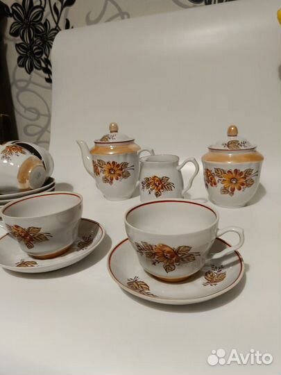 Чайный сервиз СССР барановка,Осенний букет