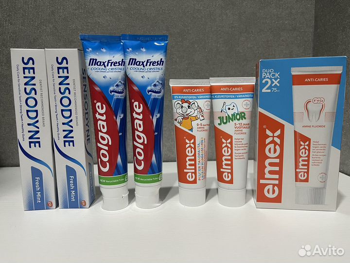 Зубная паста elmex, sensodin