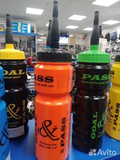 Бутылка спортивная хоккейная с длинным носиком