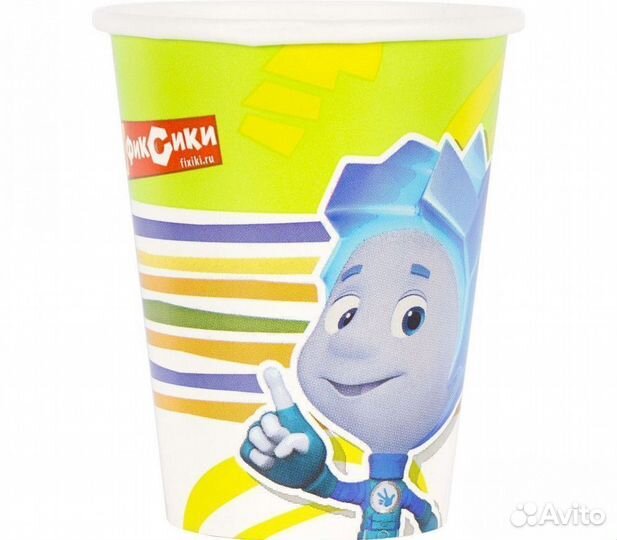 Стаканы бумажные для праздника Фиксики, 8 шт