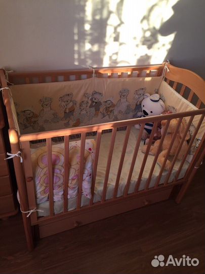 Кроватка детская, матрас, бортики