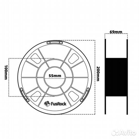 ABS-GF10 пластик FusRock стеклонаполненный оранже