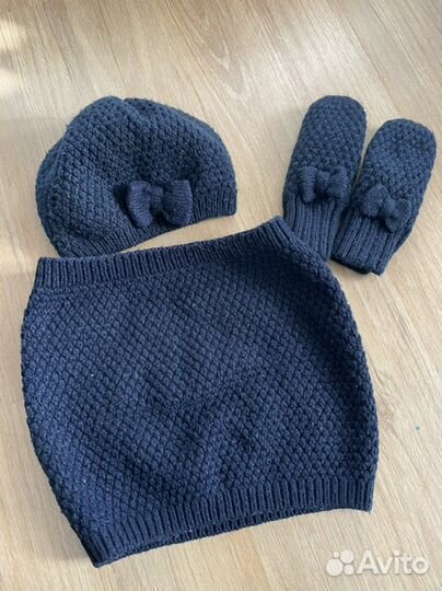 Комплект Hm шапка, снуд и варежки