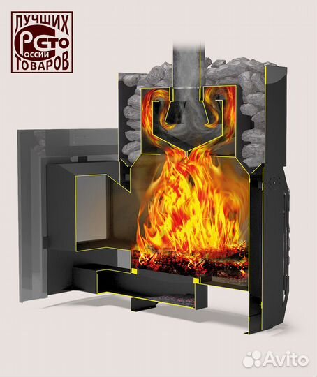 Печь для бани Русь-сетка 12 Л Панорама Теплодар