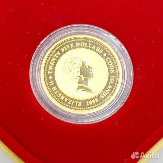Золотая монета Kook Island 2008 elizabeth 2