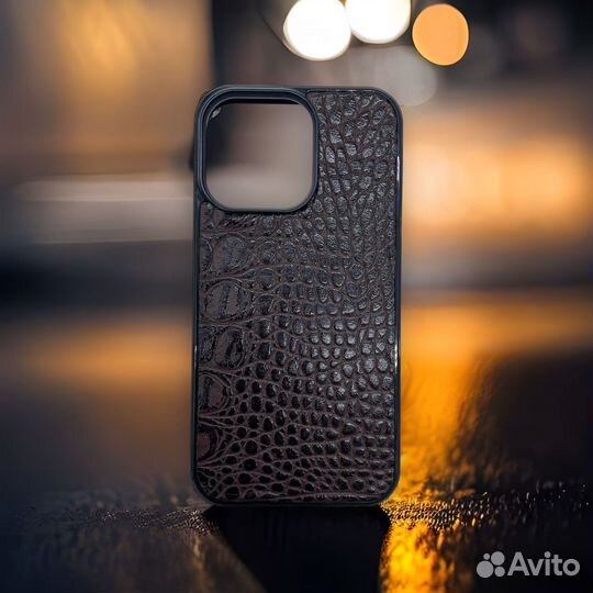 Кожаный чехол для iPhone 13 Pro ручной работы №343