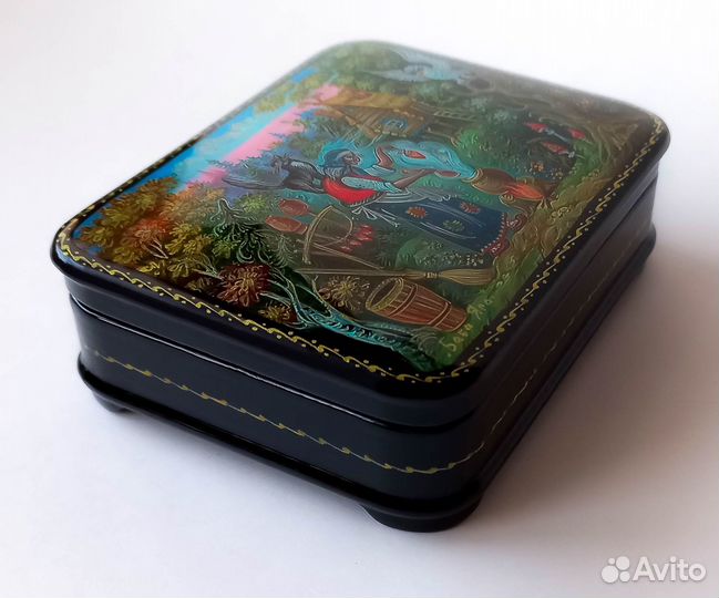 Шкатулка палех лаковая миниатюра 