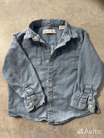 Джинсовая рубашка zara 98