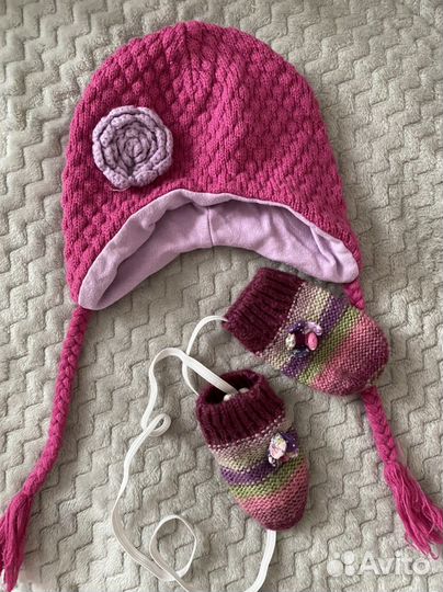 Комплект шапка и варежки monsoon