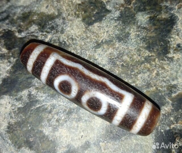 Старая Бусина Дзи 5-глаз. Денежный магнит