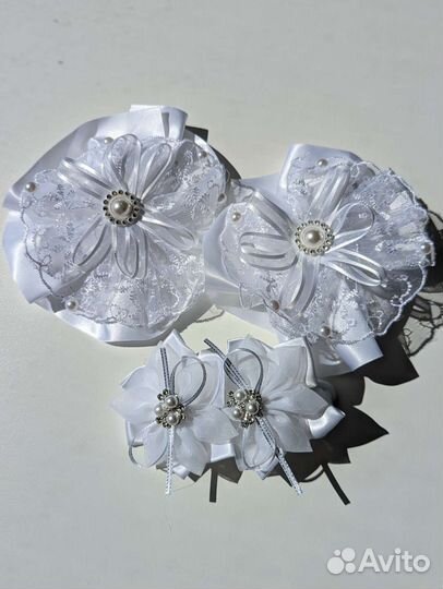 Банты для волос белые