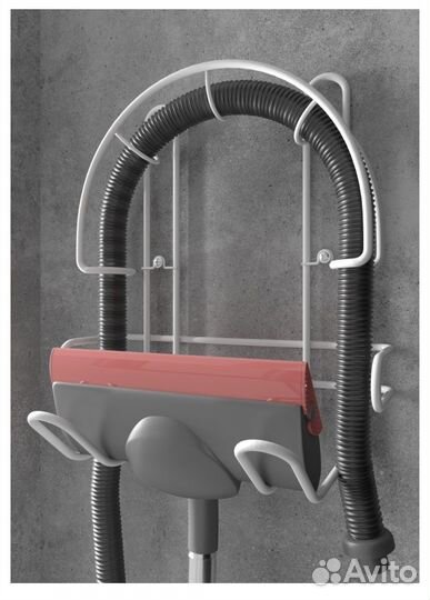 Настенный держатель для шланга и щетки пылесоса