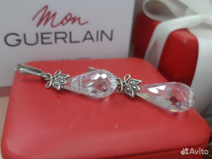 Серебрянные серьги хрусталь