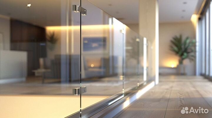 Ограждение для лестницы стеклянное