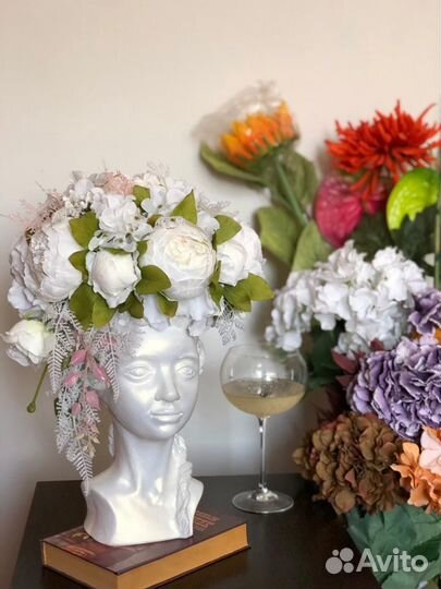 Композиция в гипсовом кашпо