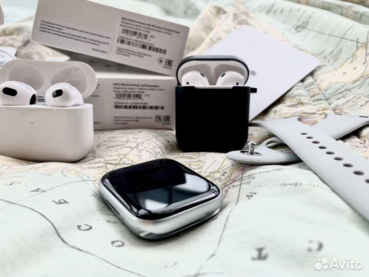 Apple watch 7 45mm + Airpods Pro/3/2 + гарантия
