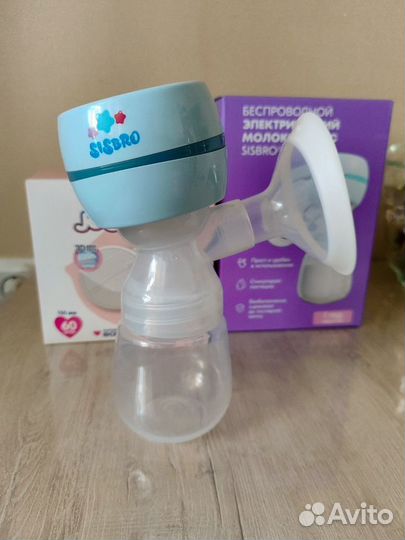 Электрический молокоотсос+вкладыши для груди