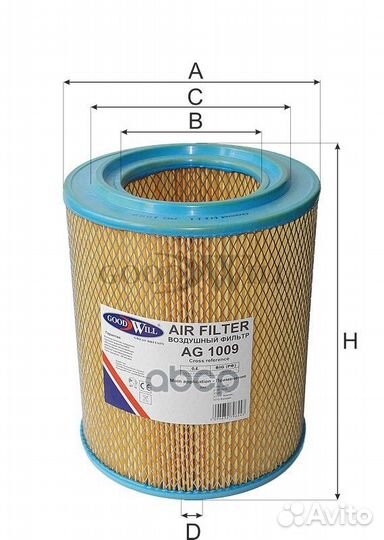 Фильтр воздушный AG1009 AG1009 Goodwill