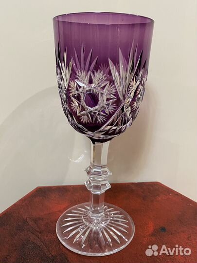 Бокал-кубок из цветного хрусталя времен СССР гдр