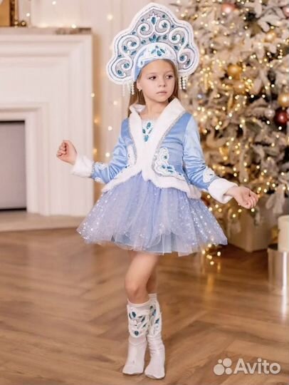Новогодний костюм снегурочки детский 110