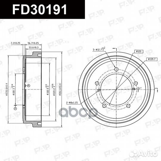 Тормозной барабан FD30191 FAP