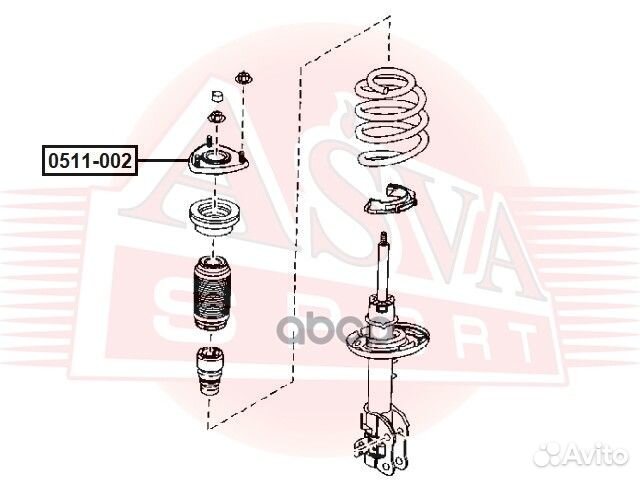 Опора амортизатора 0511002 asva