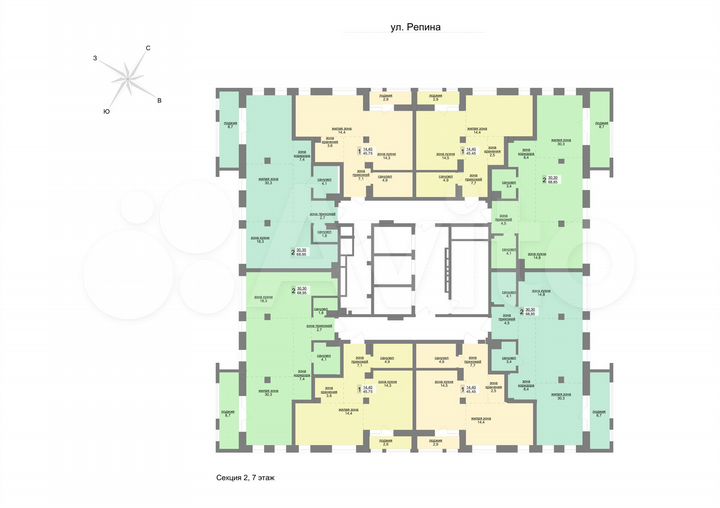 2-к. квартира, 68,3 м², 9/31 эт.