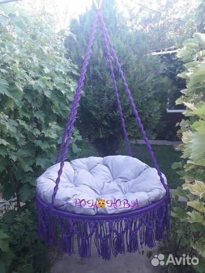 Подвесной круглый плетеный гамак 