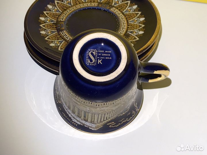 Сервиз кофейный Греция, 24К золото