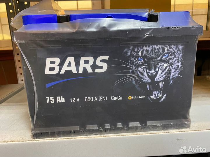 Аккумулятор Bars 75 А/ч обратной полярности