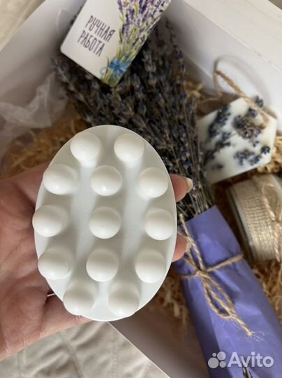 Подарочный бокс лаванда свеча аромасаше мыло