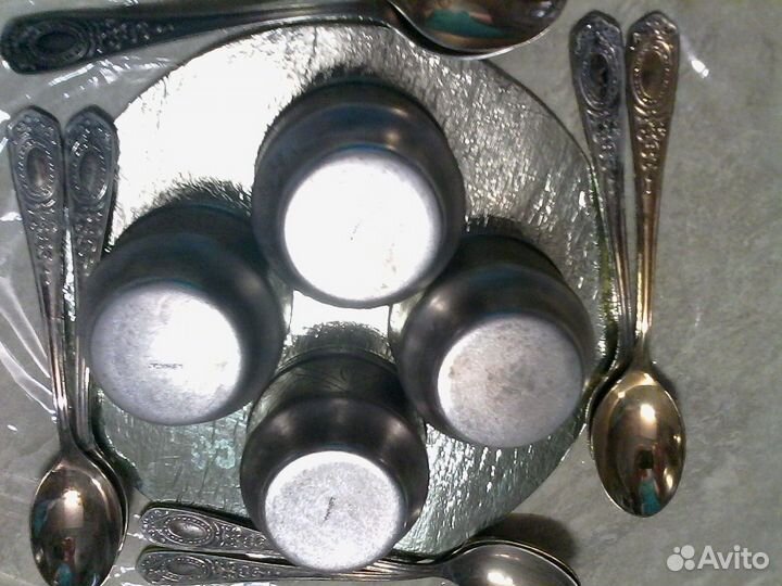 Набор винный + ложки чайные(мельхиор с позолотой)