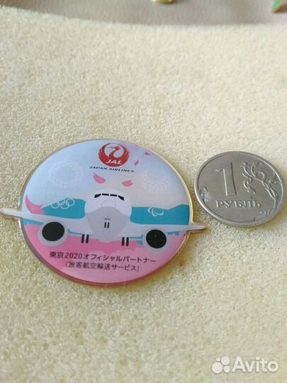 Значок Олимпиада Токио 2020,спонсор японская авиак