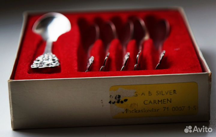 Набор серебряных ложек Швеция 1958 года винтаж