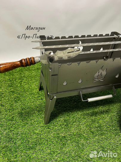 Мангал-дипломат + 3 шампура+нож+поднос 35см