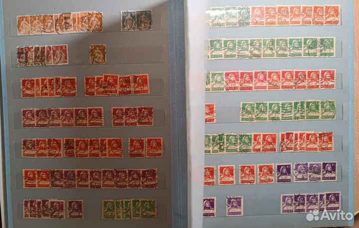 Коллекция Марок Швейцарии, 1000шт+