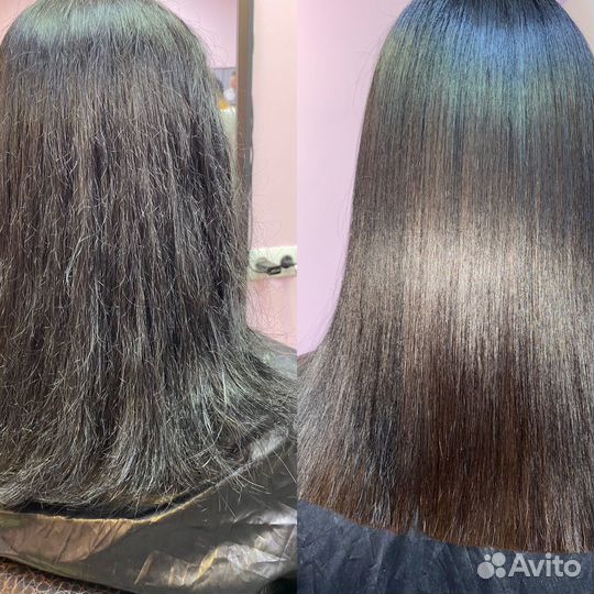 Кератиновое выпрямление волос