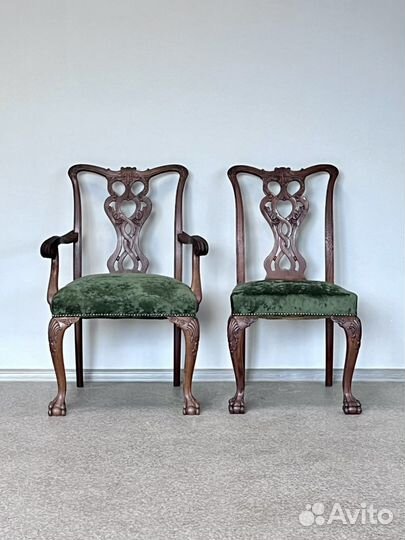 Антикварное Кресло и Стул Чиппендейл